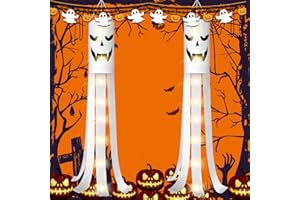 Bilivry Halloween Decoration, Manche à air d'halloween 2 Pcs de 1,8 M, Adaptée pour Accrocher des Lanternes LED d'halloween à L'intérieur Et à L'extérieur, des Décorations Fantômes Lumineuses