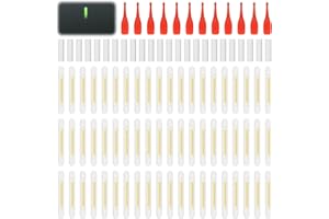 GOTDYBST 60 Stück Knicklichter Angeln, Langlebiger Fishing Glow Sticks 4,5x37mm, Grün Knicklicht für Angeln, Hohe Sichtbarkeit Leuchtstäbe, Angel Zubehör für Angelruten Nachtangeln
