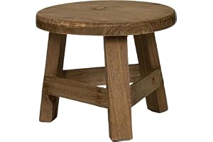 Ngbbby Växtpall 18 x 15 cm rund träväxtpall rustik dekorativ för bonsai suckulent trädgård