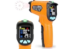 Termómetro de infrarrojos Kasimir AD-60-58 ° F ~ 1472 ° F Digital láser sin contacto infrarrojos pistola de temperatura pantalla a color 12 Punto apertura función de alarma de temperatura