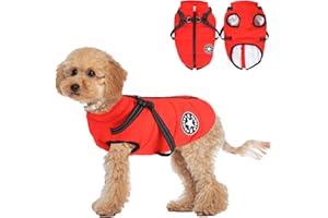 JODSEN Dog Coat with Harness,Dog Coat Waterproof Winter Jacket Warm Vest Dog Clothes Dog Coat,Adjustable Chest Strap,Winter Puppy Coats Dog Jacket for Small Medium Dogs (L)