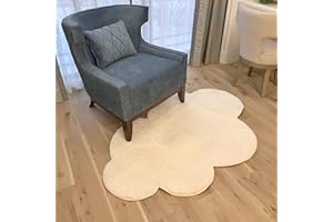 ZYFAB Area Rugs for Kids Cloud Shape Baby Crawling Rugs Carpet Outdoor & Indoor Floor Plush Soft Non-Slip Nursery Decoration Rugs,White,60×90CM
