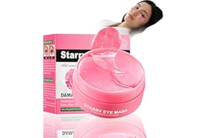 LOOUXC 60Pcs Patch Contorno Occhi Antirughe, Rimozione Patch Occhiaie e Borse e Puffiness, Cerotti Rassodanti e Contorno, Anti-Rughe Anti-Età, Migliora e Rassoda la Pelle degli Occhi, Idratante-Rosa