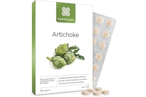 Healthspan Artichoke Extract 360mg (120 Tablets) | Supports Digestion & Liver Health | High Strength Vegan Artichoke Tablets with 7.2mg of Cynarin | with Calcium, Folate & Vitamin B6 | Vegan