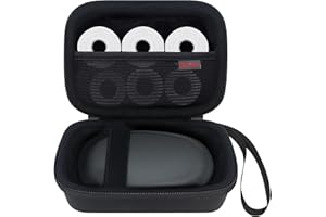 Elonbo Label Maker Case for SUPVAN E10 Mini Bluetooth Label Printer, Extra Interior Mesh Pocket Fits Label Paper Cable, Black. (CASE ONLY! Label Maker not Included)