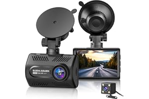 GLOBAL GOLDEN Dash Cam Front and Rear, FHD 1080P Car Dash Camera Dual Dashboard Camera for Cars with WDR Night Vision, G-sensor, Motion Detection, Loop Recording, Parking Monitor