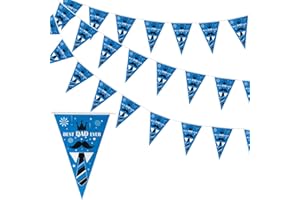 Jwssor Father’s Day Bunting Banner,10m 20Flags Best Dad Decoration Banner,Father’s Day Waterproof Bunting