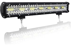 AUXTINGS 50 cm 420W Barra luminosa a LED Pod Luce tripla Luce di guida Off Luci della strada Spot Flood Combo impermeabile Trave LED Cubi Luci per Fuoristrada camioncino ATV UTV SUV,12V 24V CC