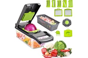 GUANGTOUL 12 in 1 Vegetable Chopper, Mandoline Vegetable Slicer Fruit and Vegetable Dicing Machine, Multi-Function Kitchen Vegetable Cutter with Egg Separator for Onion Garlic Carrot Potato Salad Dicer