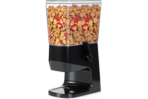Tokokimo Dispensador Cereales, No Aplasta los Cereales al Servir, Cereal Dispenser de 3,2 L y Dispensador de Cornflakes, ideal Para Dulces, Frutos Secos, Alubias, Granola (Negro, Pack de 1)