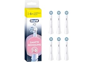‎ORAL-B Oral-B iO Sanfte Reinigung – ORIGINAL Aufsteckbürsten für Elektrische Oral-B iO Zahnbürsten – Bürstenköpfe, Zahnbürstenaufsatz, Ersatzbürsten für empfindliches Zahnfleisch – Weiß, 6 Stück