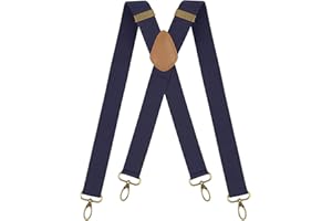 DiULi Mens Braces, 2Inch Wide Men's Suspenders with Strong 4 Carabiner Clips, Heavy Duty Suspenders, Adjustable Elastic X Shape Men Braces for Jeans