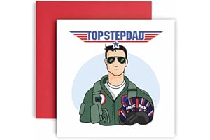 Huxters Birthday Cards for Men - Top Stepdad Birthday Card for him - Funny Fathers Day Card for Stepdad Fun Happy Birthday - 14.8cm (Stepdad)