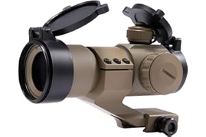 Pinty Lunette de Visée Tactique 1X30 4 MOA Point Rouge Vert avec Support Cantilever Picatinny Kaki