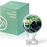 MOVA Globe - Earth with Clouds Classic (4.5") | Self-Rotating Globe Powered by Light | Silent Motion, No Batteries or Wires |