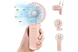 TOPPELIGHT Ventilatore Portatile, Ventilatore USB Ricaricabile 180° Pieghevole Ventilatori da Tavolo con 4 Velocità, Batteria 2000mAh Mini Ventilatori Portatili Tascabile per Casa Ufficio Campeggio Vi