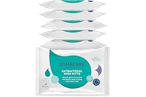 DYMACARE Hygienic Wash Mitts | Rinse-Free, Alcohol-Free Adult Body Wash Cloths | Wet Wipe Mitts for Body, Hands & Face