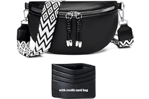 YISUOHOOM Bauchtasche Damen Umhängetasche klein Crossbody Bag Stylisch Brusttasche Kleine Handtasche Schwarz