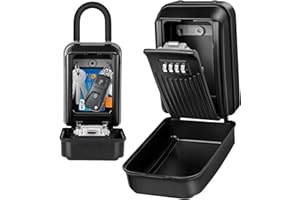 LUROON Boîte à Clé Sécurisée Grande Combinaison à 4 Chiffres Extérieur étanche Boite a Clef avec Amovible Anse Clé de Sécurité Résistante aux intempéries pour École Bureau Usine Garage Airbnb