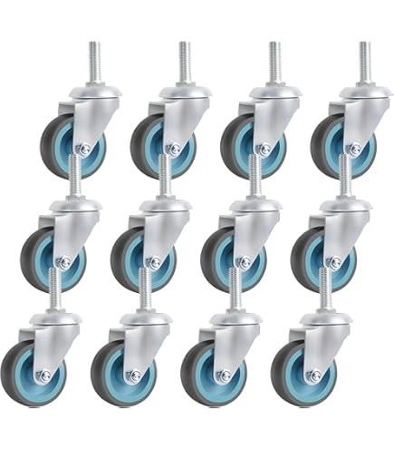 RRIUTO Zware zwenkwielen met rem, 100 mm meubelwielen met schroefdraadstang M10 x 30 mm, 360 graden draaibaar, voor alle vloeren, 4 stuks PU-wielen