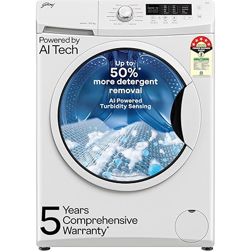 Godrej 8 Kg 5 Star, AI Powered, Inbuilt Heater, Fabrisafe Drum, Eco Wash, Unbalanced Load Sensor, Stain wash, Fully Automatic Front Load Washing Machi