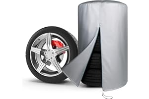 WALSER Torba na opony samochodowe, do przechowywania 4 opon, etui na opony samochodowe, torba do przechowywania opon, torba na opony, worek do przechowywania opon, kolor srebrny, 17-18 cali