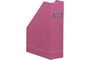 RHODIA 194551C - Porta riviste Fucsia - 10x25x31 cm - Cucitura arancione-Esterno in Simil Cuoio-Collezione Home Office Rhodiarama - Organizzazione Ufficio & Archiviazione di Design