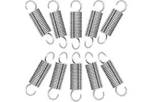 NICAVKIT 10 muelles de extensión de acero inoxidable con gancho, muelle tensor de 50 mm de longitud libre, diámetro exterior 12 mm, diámetro del alambre 1,5 mm - 1,5 x 12 x 50 mm