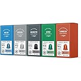 by Amazon Confezione Mista di Capsule Caffè compatibili con Nespresso, Capsules in Alluminio, 100 unità, 5 confezioni da 20 -