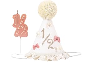 Yalucky 1/2 års födelsedagspartyhatt för barn, babyparty-hattar, halvårsdagskronor, outfitdekorationer, 6 månaders födelsedag