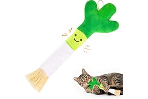 Zeepet Katzenspielzeug mit Katzenminze, langes Kickerspielzeug mit 2000 mg Katzenminze und Glöckchen, Plüsch in Babyqualität, interaktiv und zum Selbstspielen für Kätzchen im Haus, Frühlingszwiebel