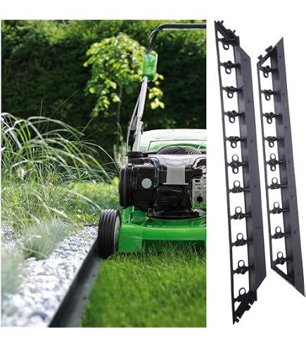 KADAX Gazonrand – 58 Mm Hoog – 50 Stuks + 150 Haringen – Kliksysteem – Recyclingkunststof – Eenvoudig Te Plaatsen – Voor Tuin, Paden & Borders – Zwart
