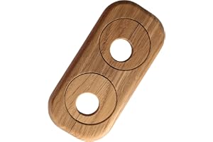 Gedotec Värmeelement Dubbelrosett Ek – Borrning 19 mm – varierande röravstånd 41–66 mm – 122 x 58 mm – Lackerat trä – Röröver