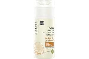 SANTE Naturkosmetik Extra Gentle Nail Polish Remover - Dissolvant à l'huile d'orange bio et d'alcool bio, sans acétone, doux et nourrissant, végétalien, 100 ml