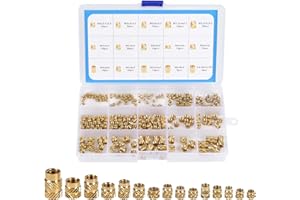 YoniYa 300 Pezzi Dadi Zigrinati M2-M6, Inserti Filettati in Ottone Dadi Cilindrici Filetto Femmina con Inserti Rotondi Filettati Zigrinati per Stampante 3D