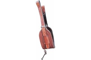 SHOWMEN CRAFT Western Horse Floral Tooled Leather Rear Flank Saddle Roper Back Cinch with Billets (Tan)