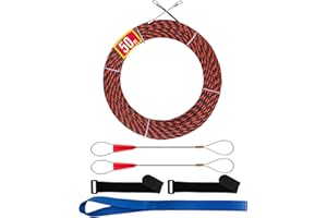 DZDSBB Sonda Passacavi,Sonda Passacavi Professionale,Sonda Passacavi 6mm 50metri Sonda Tiracavi Con 2 Molla Di Guida,Sonda Tiracavi Cavo,Estrattore Cavi Per Cavi Elettricista (Red Black)