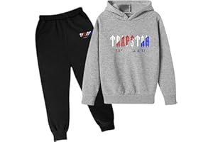 BFTHWY Tuta Trapstar Trapstar Bambini Felpa con Cappuccio Top e Pantaloni da Jogging Ragazzi Set di Abbigliamento con Cappuccio Trapstar Felpa Donna Tute da ginnastica bambini e ragazzi
