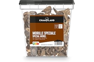 Champiland - Morille spéciale Séchée - Champignons Sauvages Sélectionnés - Triés à la Main dans le Sud-Ouest de la France - Saveur Exceptionnelle - Riche en Protéines - Pot de 500 g