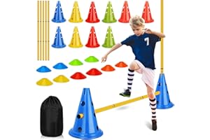 YGORTECH Lot de 5 Haies d’Entraînement d’Agilité Coordination avec Sac de Transport Hauteur réglable, Haies d'agilité-Parcours de Motricité Enfant, Chiens, Jeux, Cavalettis, Sports, Football