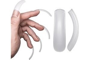 NOVO OVO Bardzo długie, zakrzywione końcówki paznokci z kwadratowym pełnym pokryciem, przezroczyste Hawk Curved Full Cover Nail Tips, QUEEN Square Pro, sztuczne paznokcie do akrylu, 12 rozmiarów, 240