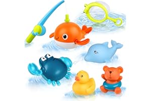 twoonto Badespielzeug, Aufziehbarem Badespielzeug Magnetische Angelspiele Badespielzeug Schwimmendes Pool Badewannenspielzeug, Montessori Spielzeug für Kleinkinder, Jungen und Mädchen