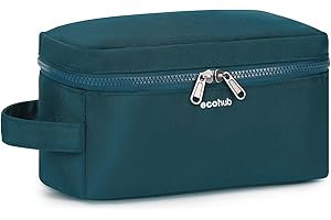 Ecohub Wodoodporna Podróżna Kosmetyczka Męska, Duża Pojemność Kosmetyczka Męska, Torba Do Golenia, Wodoodporna Separacja na Mokro I Sucho Z Recyklingu Kosmetyczka Dla Mężczyzn, Wash Bag(Zielony)