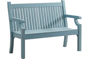 Winawood Maison and Garden Sandwick Polymer Wood Effect Zero Maintenance Recyclable and Fully Weatherproof 2 Seater Bench (121.6 x 60 x 93cm) – Powder Blue