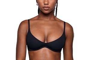 INLYRIC Biustonosz Inbarely Plus Plunge dla kobiet – seksowny biustonosz typu demi-balconette bez fiszbin i podszewki