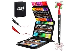 Gelanty Rotuladores Lettering, 72 Colores Rotuladores punta pincel kit, Rotuladores Doble Punta, Rotuladores Punta Fina, Brush Pen para Bullet Journal, Libros para Colorear para Niños y Adultos