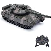 Oyuncak Şarjlı Uzaktan Kumandalı RC Tank 33 cm 360&deg; D&ouml;ner G&ouml;vde ve Namlu Işıklı Sesli Atış Efektli