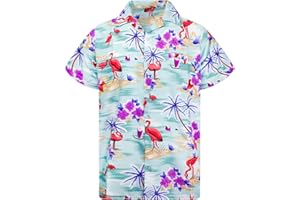 King Kameha | Funky Chemise Hawaïenne | Hommes | XS - 6XL | Manche-Courte | Poche-Avant | Hawaiian-Imprimer | Noël Père| Couleurs variées