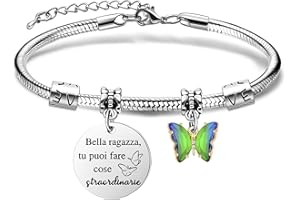 SAMORION Braccialetti Farfalla Di Cristallo Lucido Donne Gioielli Regalo Ispiratore Per I Suoi Braccialetti Variopinti Della Farfalla Compleanno Diploma Natale