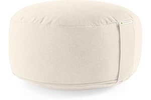 Lotuscrafts Yoga Cushion Meditation Cushion Round Lotus - comfortable & relaxed meditation - seat height 15cm - washable cover made of cotton - yoga seat cushion with spelt filling - GOTS certified